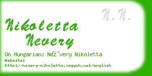 nikoletta nevery business card